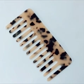 Pettine a denti larghi in acetato con motivo vintage tartarugato e stampa leopardata retrò - Leopardo Chiaro