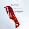 Mini-Haarkamm aus Acetat mit breiten Zinken und rot-goldenem Schildpatt-Muster - Rot