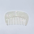 Mini pearl white acetate hair comb with wide teeth and a glossy iridescent finish - Mermaid Color