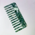 Pettine a denti larghi in acetato verde marmorizzato con finitura in stile vintage - Verde Smeraldo