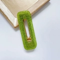 Barrette à cheveux vert vif pailleté avec fermoir doré pour un look moderne - Carré-Vert