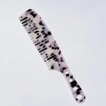 Classic marble tortoise shell acetate wide-tooth hair comb for styling curly hair - Acetate 3mm Thickness / Creamy White
