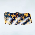 Pettine a denti larghi portatile con motivo a tartaruga vintage e design dell'impugnatura a onda - Stampa leopardata
