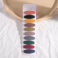 Set of 10 matte oval BB hair clips in assorted macaron colors on display card - Solid Oval