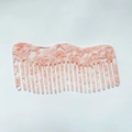 Pink marble acetate wide-tooth hair comb with elegant wave top design for curly hair - Sakura Pink