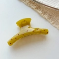 Pince à cheveux à pois jaune moutarde et rouge foncé pour cheveux épais, mode femme - Style Cintre Vert