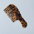 Grober Lockenkamm mit Schildpattmuster und ergonomischem Griff für gesundes Haar - 3MM Acetat / Leopardenprint