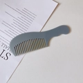 Peine de acetato gris Morandi de dientes anchos con mango ergonómico ondulado - Azul Marino