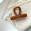 Eleganter schokobrauner Schleifen-Haarclip in Hochglanzoptik mit goldener Metallfeder - 14# Kleine Schleife (Ca. 8cm)
