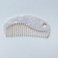 Draagbare acetaat haarkam met witte marmeren textuur en breed antistatisch ontwerp - Acetaat 3mm Dikte / Wit
