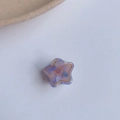 Pinza de pelo estrella de acetato violeta jaspeado con diseño de cara sonriente - Púrpura Floral / 2.5cm