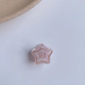 Pinza para el pelo estrella rosa dulce con diseño de cara sonriente dorada mujer - Rosa / 2.5cm