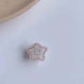 Pince à cheveux étoile de mer blanc nacré avec bord doré et visage souriant - Sirène irisé / 2.5cm