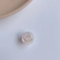 Irisierender weißer Haarklammer aus Acetat mit goldenem Smiley für elegante Damen - 2.2cm / Meerjungfrau Irisierend