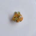 Cute acetate resin hair clip with kiwi fruit patterns and golden animal face details - Green