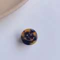 Haarklammer aus Acetat in Schildpatt-Optik mit goldenem Smiley-Muster für Frisuren - 2.2cm / Leopardenmuster