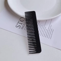 Mini peine de acetato negro con dientes anchos, diseño antiestático para peinado suave - Negro