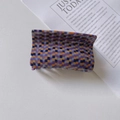 Retro kleurrijke schaakbord haarclip van acetaat met groot vierkant ontwerp voor dames - Geel Paars Ruitjes