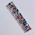 Grobzinkiger Haarkamm aus Acetat mit buntem Terrazzo-Muster zum Entwirren von Locken - Regenbogen