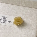 Mini acetate hair claw clip in translucent amber yellow resin for girls and women - Beige