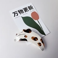 Pince à cheveux dalmatien mignonne en acétate crème avec motif à taches brunes marron - Chien Écaille Marron