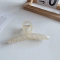 Pinza para el cabello de 13cm blanco lechoso translúcido con diseño de cruz grande para mujer - 13cm / Blanco Gelatina