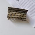 Retro geometric mosaic pattern hair claw clip in mixed green yellow and brown acetate - Acetate 8.3cm / Coffee Green Plaid (Random Pattern)
