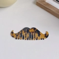 Pettine per capelli in acetato a forma di baffi con motivo tartarugato classico - Forma di Baffi / Stampa leopardata