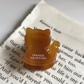 Mini-Haarklammer in Katzenform aus Acetat mit klassischem Bernstein-Schildpattmuster - 2.5cm / Karamell Katze