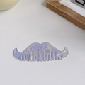 Pettine per barba in acetato marmorizzato viola, antistatico con design a onde unico - Forma di Baffi / Viola