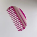 Peigne à cheveux en acétate marbré rouge rose et blanc avec dents larges pour femme - 12x5.9cm / Dégradé Blanc Rouge