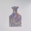 Colorful marble pattern acetate wide-tooth hair comb with lilac and sky blue swirls - Floral Purple Style / Floral Purple