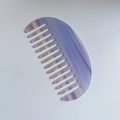 Peigne à cheveux à dents larges en acétate avec motif marbré bleu et violet - 12x5.9cm / Dégradé Blanc Bleu