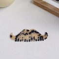Tortoiseshell mustache shaped acetate hair comb with anti-static design for women - Mustache Shape / Light Leopard