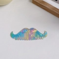 Colorful aurora acetate beard comb with anti-static design and smooth gradient finish - Mustache Shape / Blue and Purple