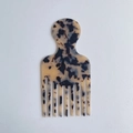 Wide-tooth comb with tortoise shell pattern and round handle for detangling hair - 14.5cm / Light Leopard