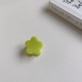 Mini green acetate flower hair claw clip with matte finish for stylish side styling - Grass Green