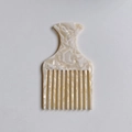 Fine-tooth acetate hair comb featuring a cream marble texture for elegant styling - 2#Beige