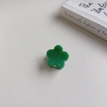 Cute lime green flower hair claw clip in jelly finish for women side styling - Green