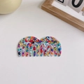 Künstlerischer bunt marmorierter Acetat-Haarkamm mit breiten Zähnen und Patchwork-Design - Bunt