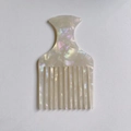Fine-tooth acetate hair comb with elegant pearlescent marble finish and 11 long teeth - Mermaid Pearlescent