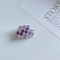 Molletta per capelli minimalista a scacchi viola e bianchi, elegante stile coreano - Scacchiera Viola Bianco