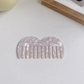 Pettine a denti larghi in acetato di marmo lilla per uno styling antistatico - Bianco