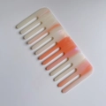 Pettine a denti larghi in acetato con sfumatura marmorizzata bianco crema e arancio - Sfumatura Arancione Bianco