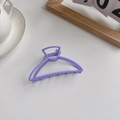 Matte purple semi-circular hollow hair claw clip with a minimalist frosted finish - 7# Curved Style