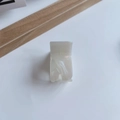 Mini acetate hair claw clip in pearl white finish for high ponytail styling - 8# Iridescent Mermaid