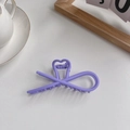 Chic lavender purple matte hair claw clip with heart hollow design for women's updos - 12# Heart Style