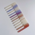 Peigne à dents larges en acétate fait main avec dégradé violet et corail - Dégradé Bleu Violet