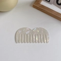 Pettine per capelli in acetato di marmo bianco a forma di nuvola con denti larghi - Sirena Iridescente