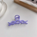 Elegant matte purple claw clip with cross-twist hollow design for women hair styling - 13# Twisted Style